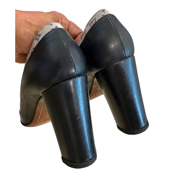 Louis Vuitton Navy canvas leather monogram heels size 40 no box, dustbag Rare! - Picture 12 of 16